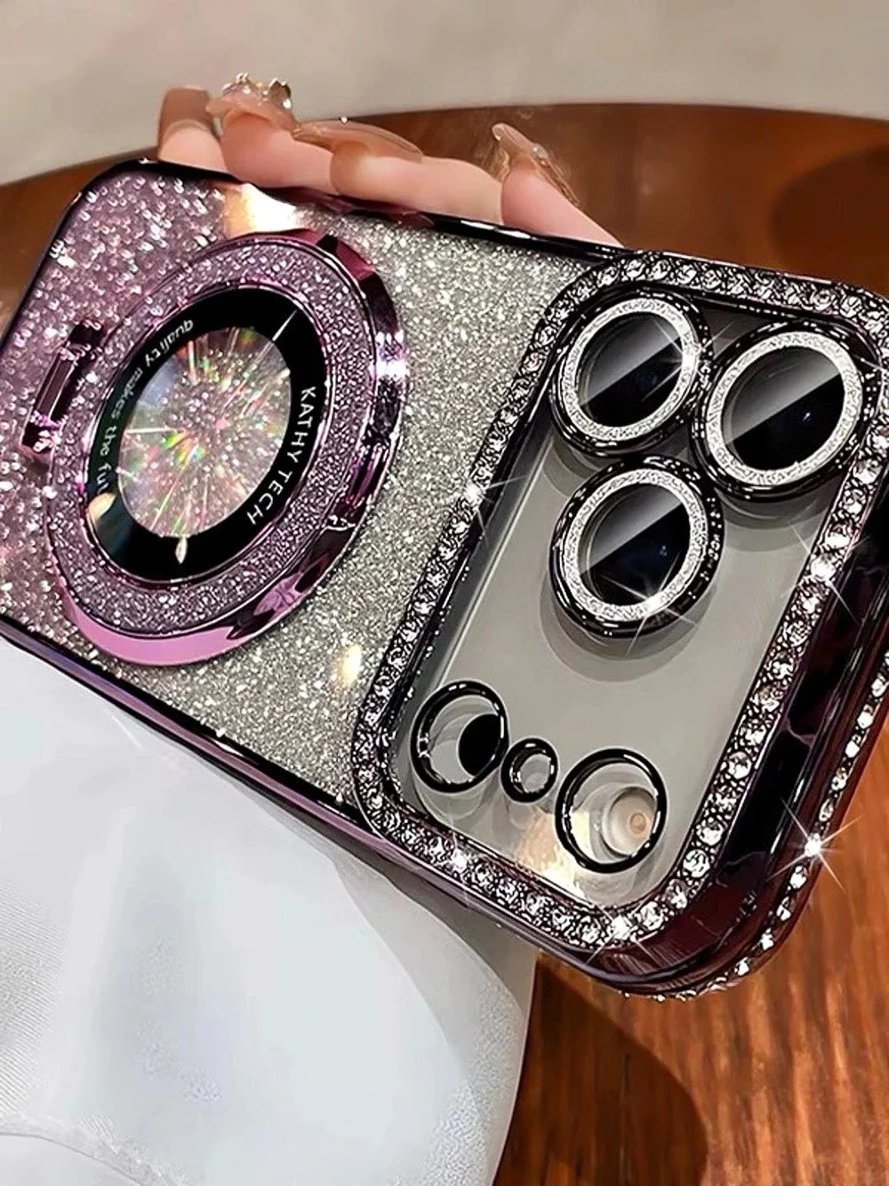 Pink Glitter Rhinestone Case for iPhone 17 Pro